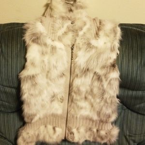 Gray fur vest